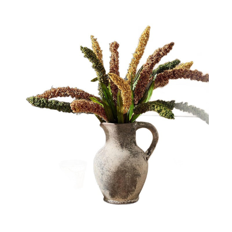 Wabi-Sabi Style Coarse Pottery Vase - Ceramic Vase for Living Room, Study, and Hotel Decor-ALB