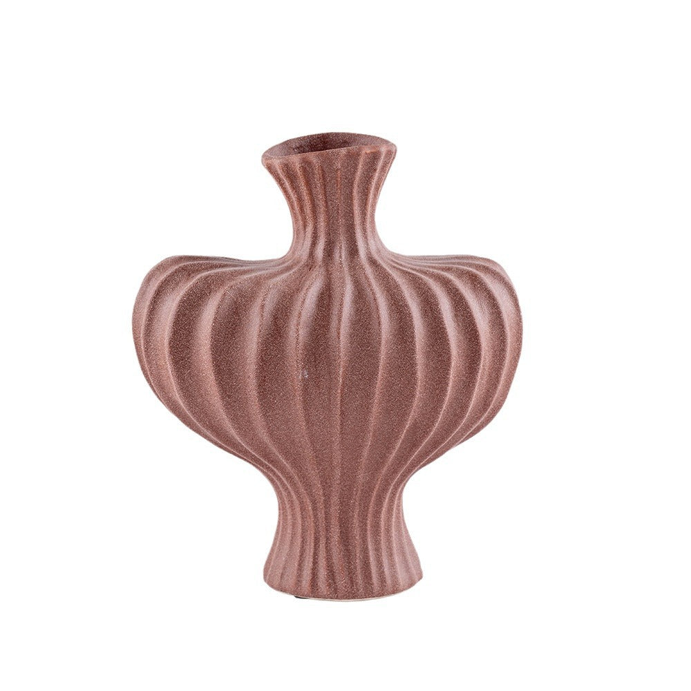 Retro Wabi-Sabi Flower Vase - Light Luxury Desktop Decor, Perfect for Living Room and Office-ALB