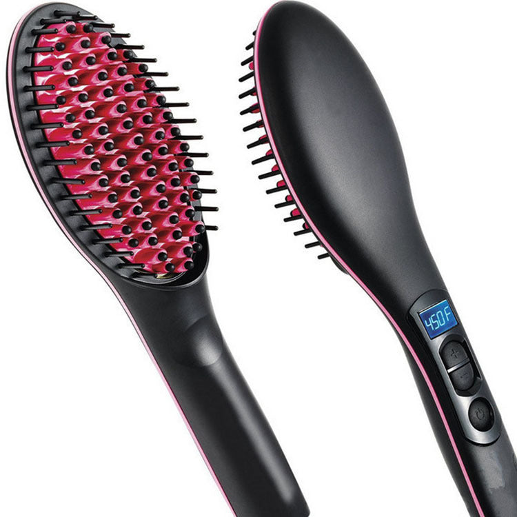 Professional Electric Magic Hair Straightener Comb - Anti-Scald Design, 30-Temperature Settings for All Hair Types-ALB
