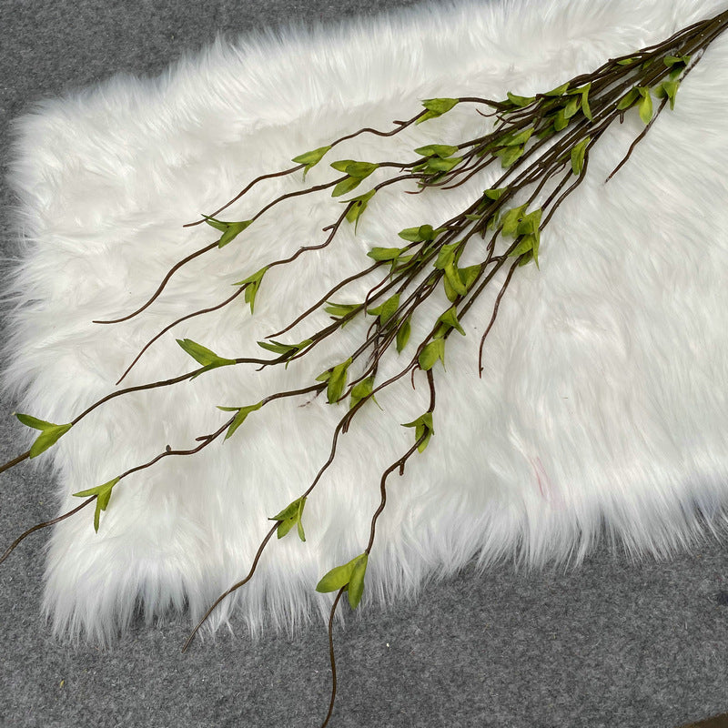 Handcrafted Simulation Leaves with Multiple Forks - Silk Material Dragon Whisker Autumn Leaves, Perfect for Enhancing Hotel and Living Room Ambiance-ALB