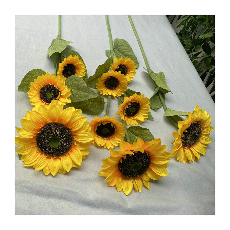 Lifelike Flocking Sunflower Tube for Home Decor - Detachable Design with High-Quality Silk Textile Printing, Adds Natural Elegance to Any Space-ALB