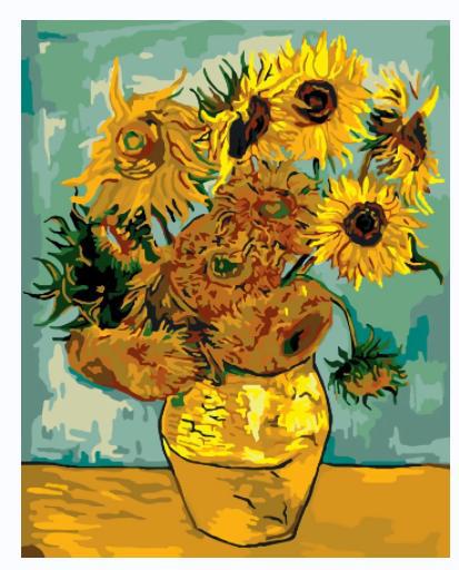 Elegant Floral Digital Painting by Numbers - Features Delicate Daisies in a Landscape, DIY Hand-Painted Masterpiece to Brighten Your Home Decor-ALB