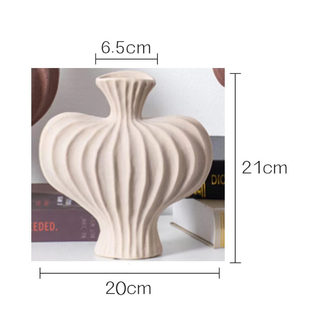 Retro Wabi-Sabi Flower Vase - Light Luxury Desktop Decor, Perfect for Living Room and Office-ALB