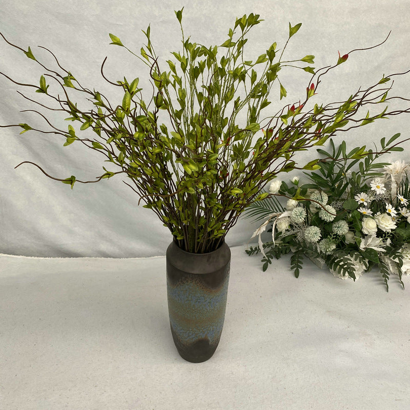 Handcrafted Simulation Leaves with Multiple Forks - Silk Material Dragon Whisker Autumn Leaves, Perfect for Enhancing Hotel and Living Room Ambiance-ALB