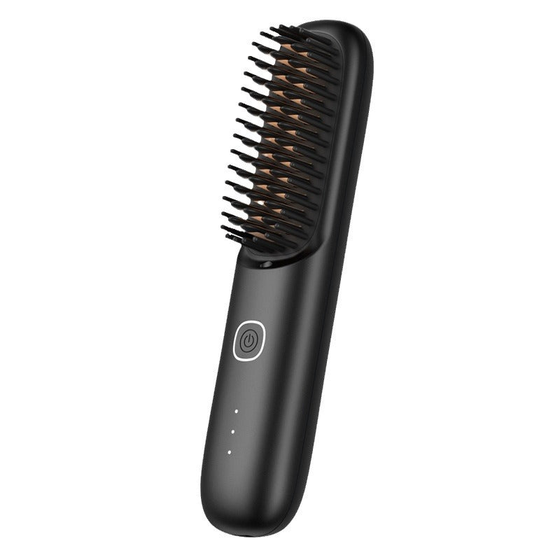 Cordless Straightening Brush with Negative Ions - Salon-Quality Shine, Anti-Scald Design for Home & Travel-ALB