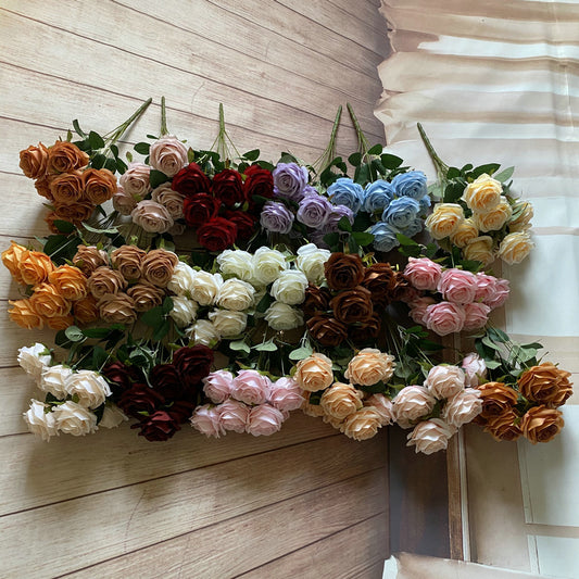 Lifelike Spray Rose Bouquet on One Stem - Crafted with Premium Materials, an Elegant and Durable Alternative to Fresh Flowers -ALB