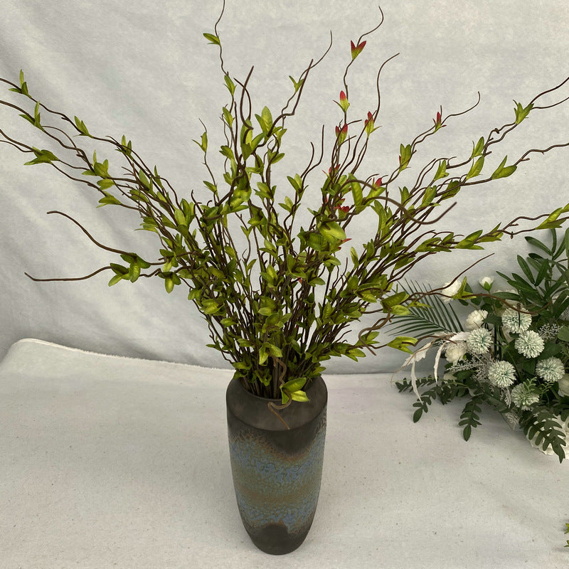Handcrafted Simulation Leaves with Multiple Forks - Silk Material Dragon Whisker Autumn Leaves, Perfect for Enhancing Hotel and Living Room Ambiance-ALB