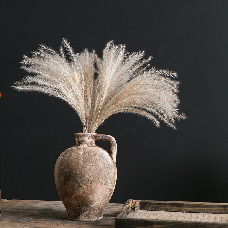 Wabi-Sabi Style Coarse Pottery Vase - Ceramic Vase for Living Room, Study, and Hotel Decor-ALB