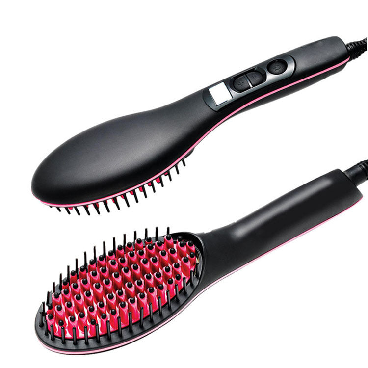 Professional Electric Magic Hair Straightener Comb - Anti-Scald Design, 30-Temperature Settings for All Hair Types-ALB