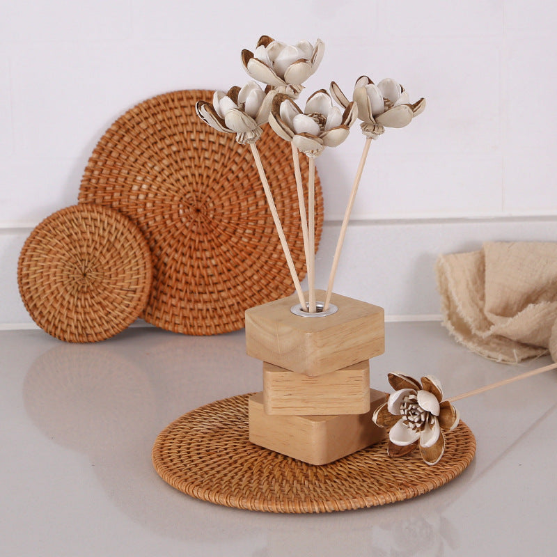 Eco-Friendly Home Fragrance Kit - Features Cosmos Scented Reed Diffuser, Handmade Dried Flower Arrangements, and Natural Rattan Sticks for Long-Lasting Aroma-ALB