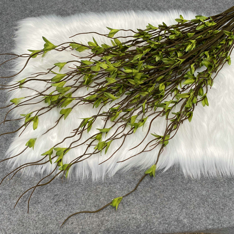 Handcrafted Simulation Leaves with Multiple Forks - Silk Material Dragon Whisker Autumn Leaves, Perfect for Enhancing Hotel and Living Room Ambiance-ALB