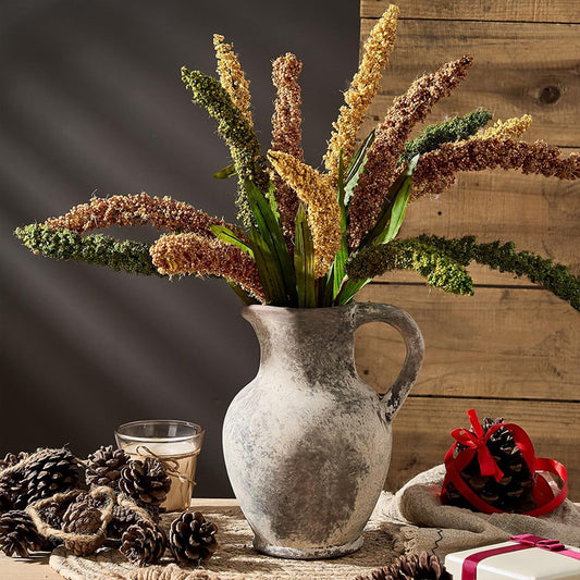 Wabi-Sabi Style Coarse Pottery Vase - Ceramic Vase for Living Room, Study, and Hotel Decor-ALB
