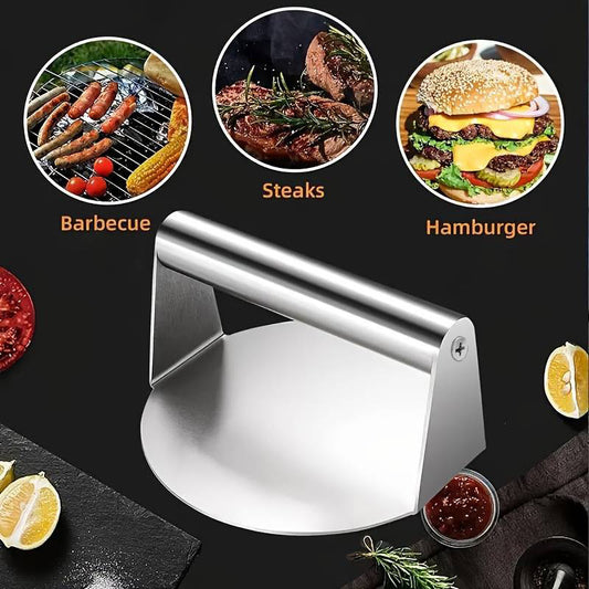 Heavy Weight Stainless Steel Burger Press - 6 Inch Smasher for Griddle, Grill & Skillet-ALB