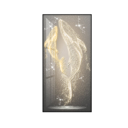 Grand Corridor Whale Wall Art with Fantasy Theme - Light Luxury Style Large Painting for Entrance and Hallway, Creates a Mysterious and Atmospheric Ambiance-ALB