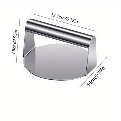 Heavy Weight Stainless Steel Burger Press - 6 Inch Smasher for Griddle, Grill & Skillet-ALB