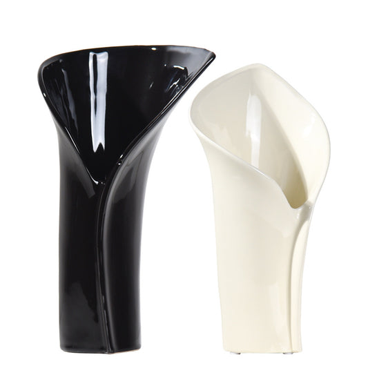 Decorative Centerpiece Ceramic Vase - Features a Wide Mouth for Easy Styling, Complements Both Dry and Fresh Flowers Beautifully-ALB