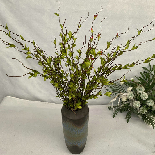 Handcrafted Simulation Leaves with Multiple Forks - Silk Material Dragon Whisker Autumn Leaves, Perfect for Enhancing Hotel and Living Room Ambiance-ALB