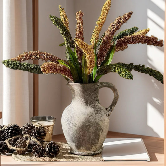 Wabi-Sabi Style Coarse Pottery Vase - Ceramic Vase for Living Room, Study, and Hotel Decor-ALB