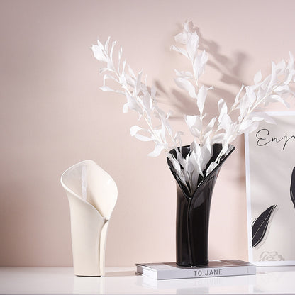 Decorative Centerpiece Ceramic Vase - Features a Wide Mouth for Easy Styling, Complements Both Dry and Fresh Flowers Beautifully-ALB