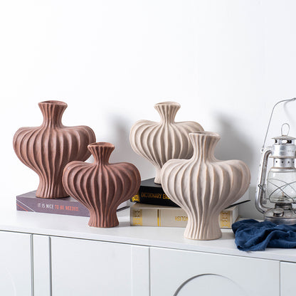 Retro Wabi-Sabi Flower Vase - Light Luxury Desktop Decor, Perfect for Living Room and Office-ALB