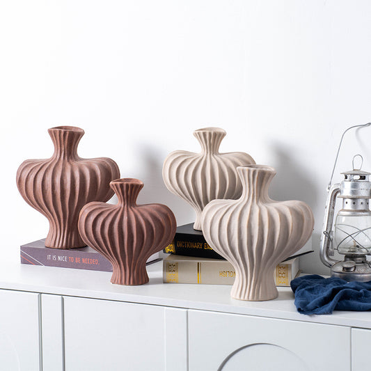 Retro Wabi-Sabi Flower Vase - Light Luxury Desktop Decor, Perfect for Living Room and Office-ALB