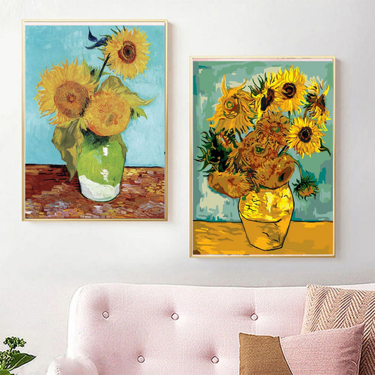 Elegant Floral Digital Painting by Numbers - Features Delicate Daisies in a Landscape, DIY Hand-Painted Masterpiece to Brighten Your Home Decor-ALB